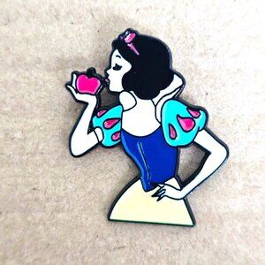 Vintage Snow White Enamel Pin Kissing Apple Classic Princess Collectible Broach
